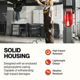 ReelWorks Extension Cord Reel Retractable Longest Industrial 12awg x 80' Foot Commercial Premium Grade Ultra Flexible 3C/SJTOW Glow Strip Cable and Led Light Up Triple Tap Connector Use Indoor/Outdoor ReelWORKS