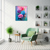 MaiMMaledy Paint by Numbers Kit for Adults Beginners Canvas Pictures with Framed Drawing Painting Acrylic Pigment with Wooden Triangle Easel Rose 8Wx12L inch MaiMMaledy