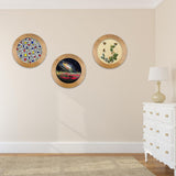 3 Sets Embroidery Display Frame with Bamboo Hoops, 6 Inch Round Wall Mounted Embroidery Hoop Frame for Finished Cross Stitch, Needlework, DIY Art Craft Sewing Decoration JoyHuaTrade