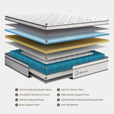 Gsleepee 12 Inch King Size Mattress in a Box, Memory Foam Hybrid Mattress for Motion Isolation, Soft and Comfortable, Pressure Relief, Medium Firm Support Gsleepee