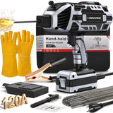 Welding Machine Handheld,20-120A 110V Portable Stick Welder 20pcs Rods,IGBT Hand Held Welder Machine withHot Start Arc Force Anti-stick ARC Welder Gun,6 Variable Current Adjustment (Grayish black) HGNVGZ