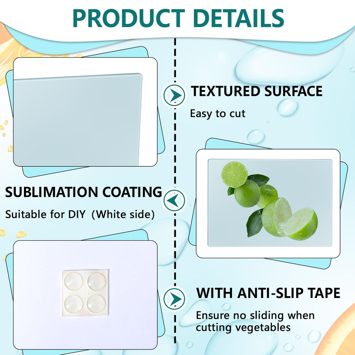 Tanlade 16 Pcs Sublimation Blank Set Included 6 Pcs 8 x 11 Inch Sublimation Cutting Board Blanks, Gloves, Tape, 8 Heat Transfer Paper, Glass Cutting Board for Heat Press Machine(Smooth Surface) Tanlade