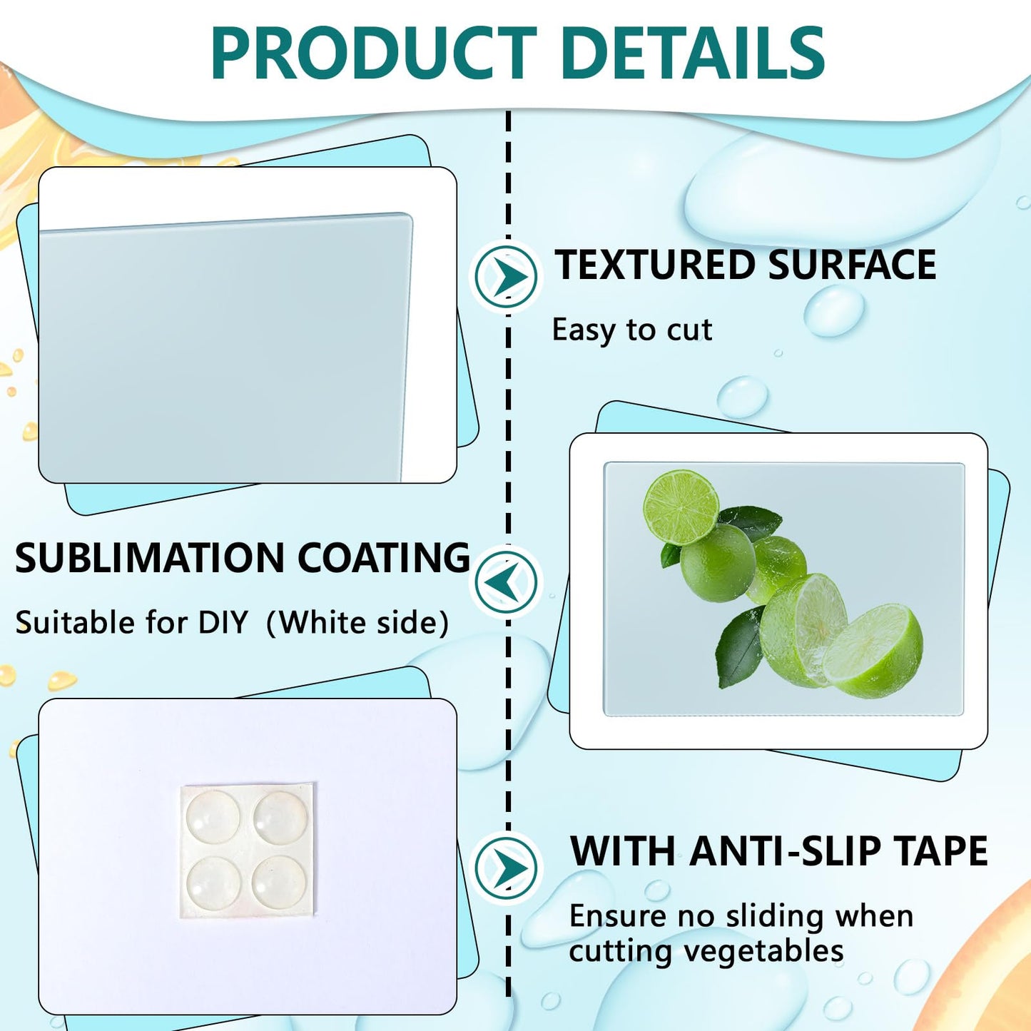 Tanlade 16 Pcs Sublimation Blank Set Included 6 Pcs 8 x 11 Inch Sublimation Cutting Board Blanks, Gloves, Tape, 8 Heat Transfer Paper, Glass Cutting Board for Heat Press Machine(Smooth Surface)