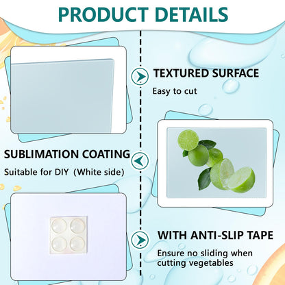 Tanlade 16 Pcs Sublimation Blank Set Included 6 Pcs 8 x 11 Inch Sublimation Cutting Board Blanks, Gloves, Tape, 8 Heat Transfer Paper, Glass Cutting Board for Heat Press Machine(Smooth Surface)