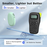 SUPVAN E10 Bluetooth Label Maker Machine with 3 Tapes, Continuous Waterproof Label, Versatile App with 35 Fonts and 1k+ Icons, Inkless Labeler for Home, Kitchen, School, Office Organization, Green SUPVAN