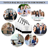 50 Pieces Large Canvas Tote Bags Reusable Grocery Cloth Bags Sublimation Tote Bags Blank Plain Bulk Bags with Zipper Cotton Tote Bag Black White for DIY Crafts for Shopping Women Employee Teachers Sieral