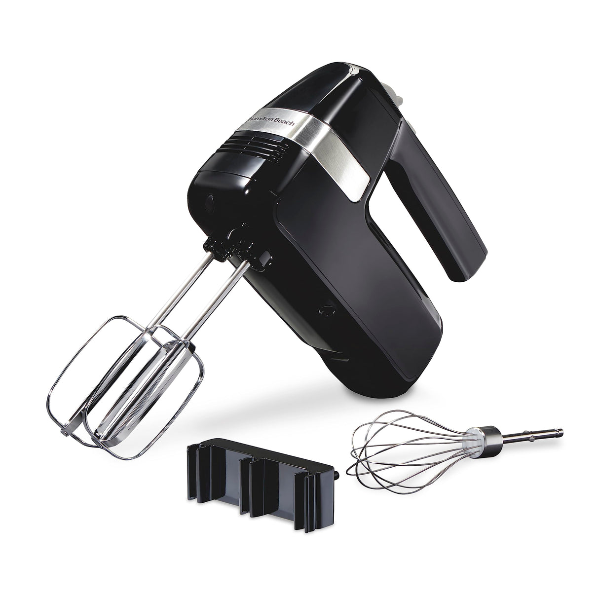 Hamilton Beach Electric Hand Mixer, 6 Speeds + Stir Button, 300 Watts of Peak Power for Powerful Mixing, Includes Whisk and Storage Clip, Black (62628) Hamilton Beach