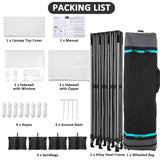 COBIZI 10x30 Pop Up Canopy with 8 Sidewall,Heavy Duty Canopy UPF 50+ All Season Wind Waterproof Commercial Outdoor Wedding Party Tents for Parties Canopy Gazebo with Roller Bag(10 x 30 ft White) COBIZI