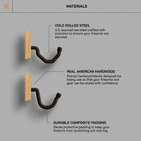 Hold Up Displays Gun Wall Mount, AR Wall Mount, Rifle Wall Mount, Shotgun Holder, Bow Wall Hanger, Gun Hooks for Wall, Oak Hardwood Gun Display from Wisconsin - Made in USA Hold Up Displays