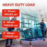 NINOSO 6" x 2" Heavy Duty Caster Wheels, 1/2" Bore Axle Non-Marking Polyurethane Wheel with Roller Bearing, Set of 4 Replacement Wheels with 4000 lbs Capacity (4 Pack) Ninoso