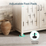 LINSY HOME Farmhouse Bookcases with Doors, Floor Standing 6-Shelf Display Storage Shelves, 72 in Tall Bookshelves for Home Office, Living Room, Light Gray LINSY HOME