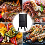 DORTALA Vertical Charcoal Smoker, Outdoors Charcoal Barbeque, Smoked Carbon Oven, Iron Structure, w/Two Chrome-plated Nets, Two Charcoal Pots, Suitable for Lawn Picnic, Backyard BBQ (Black) DORTALA