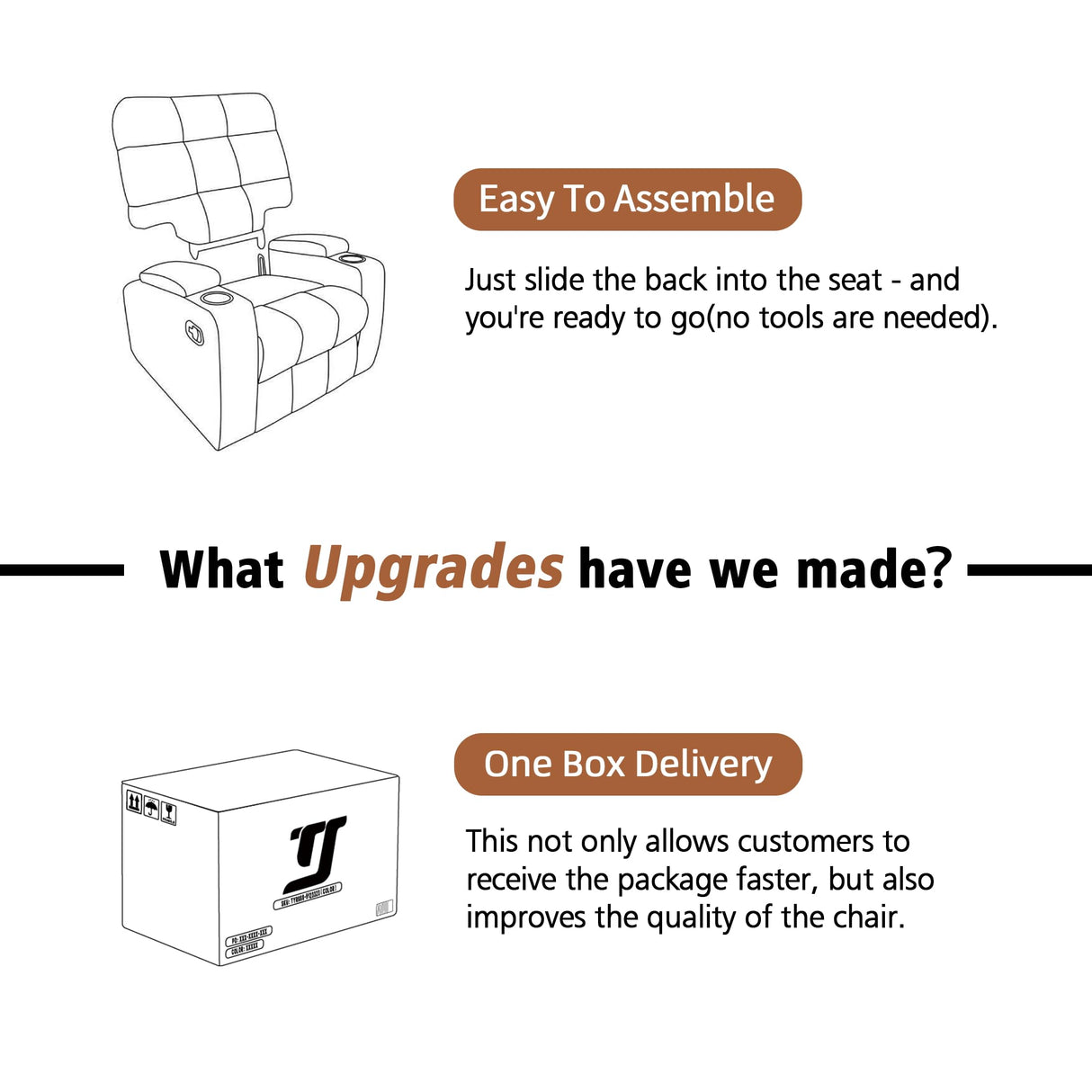 Ketaiyou Rocker Recliner Chair, Overstuffed Large Manual Rocking Recliner for Adults, Upholstered Comfy Soft Fabric Living Room Reclining Sofa Chair(Gray) Ketaiyou