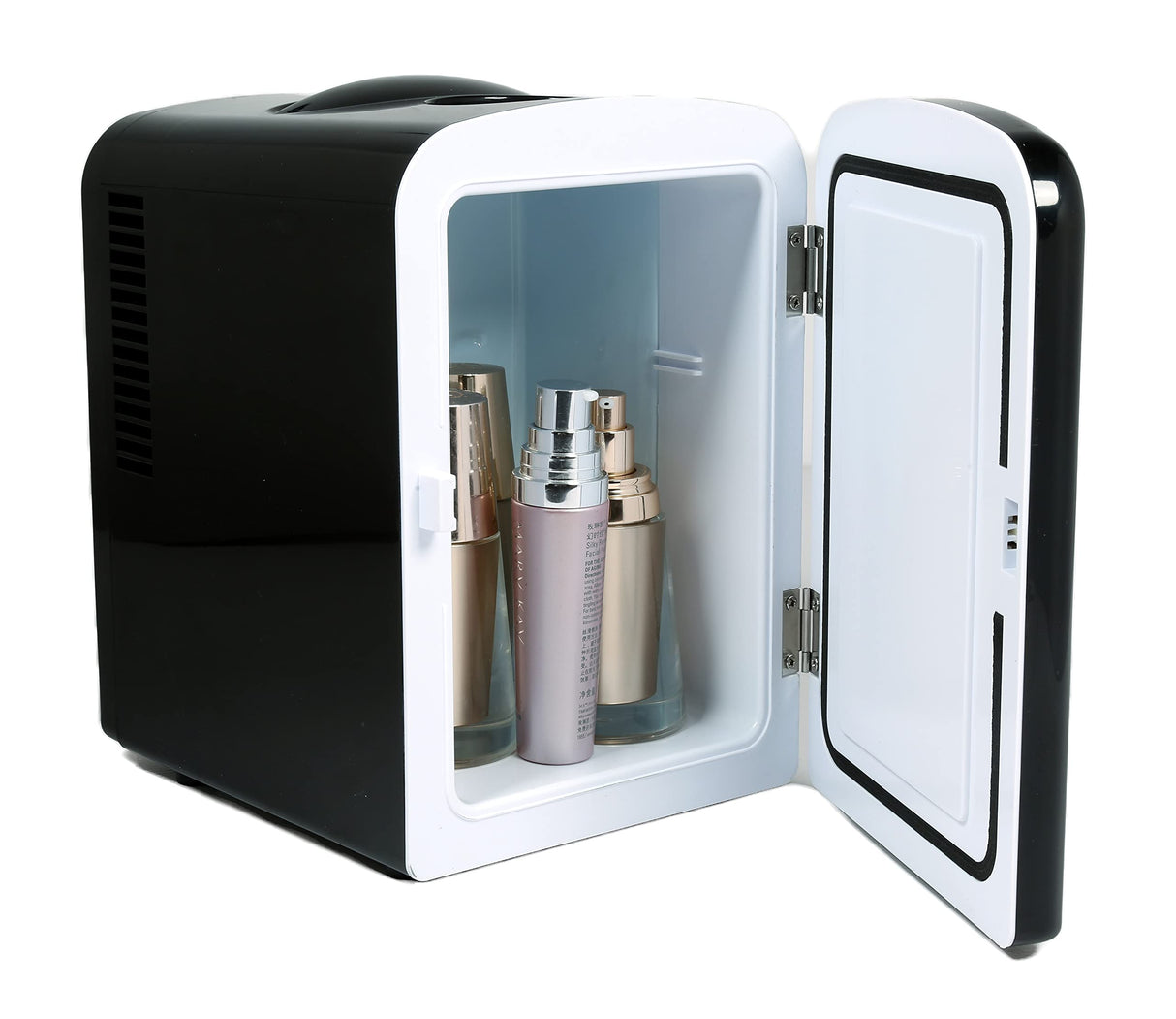 Frigidaire Mini Portable Compact Personal Fridge Cooler, 4 Liter Capacity Chills Six 12 oz Cans, 100% Freon-Free & Eco Friendly, Includes Plugs for Home Outlet & 12V Car Charger – Black Frigidaire