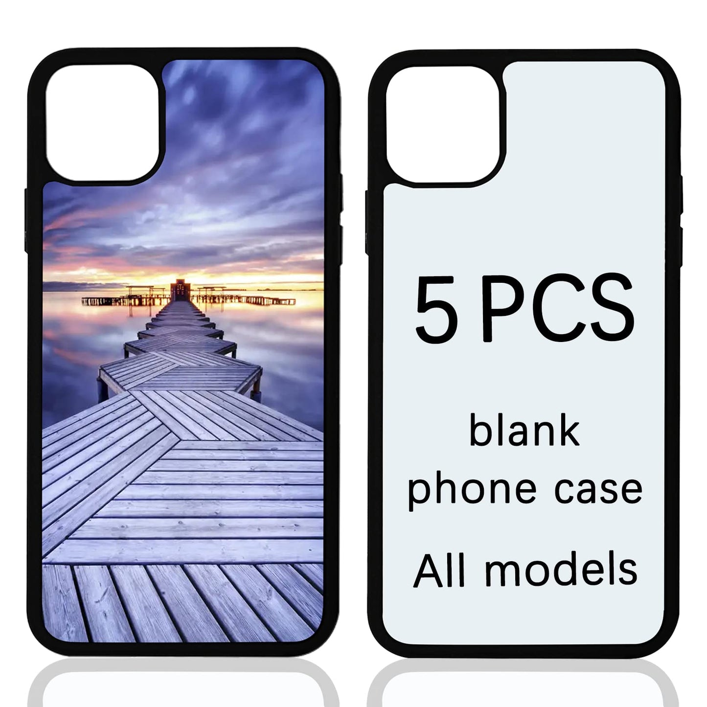 5PCS Sublimation Phone Case Blanks Bulk Covers Compatible with Apple iPhone 14, 6.1 Inch,Easy to Sublimate DIY Phone Case Cell Phone Basic Cases Soft Anti Slip (case for iPhone 14 * 5 Black)