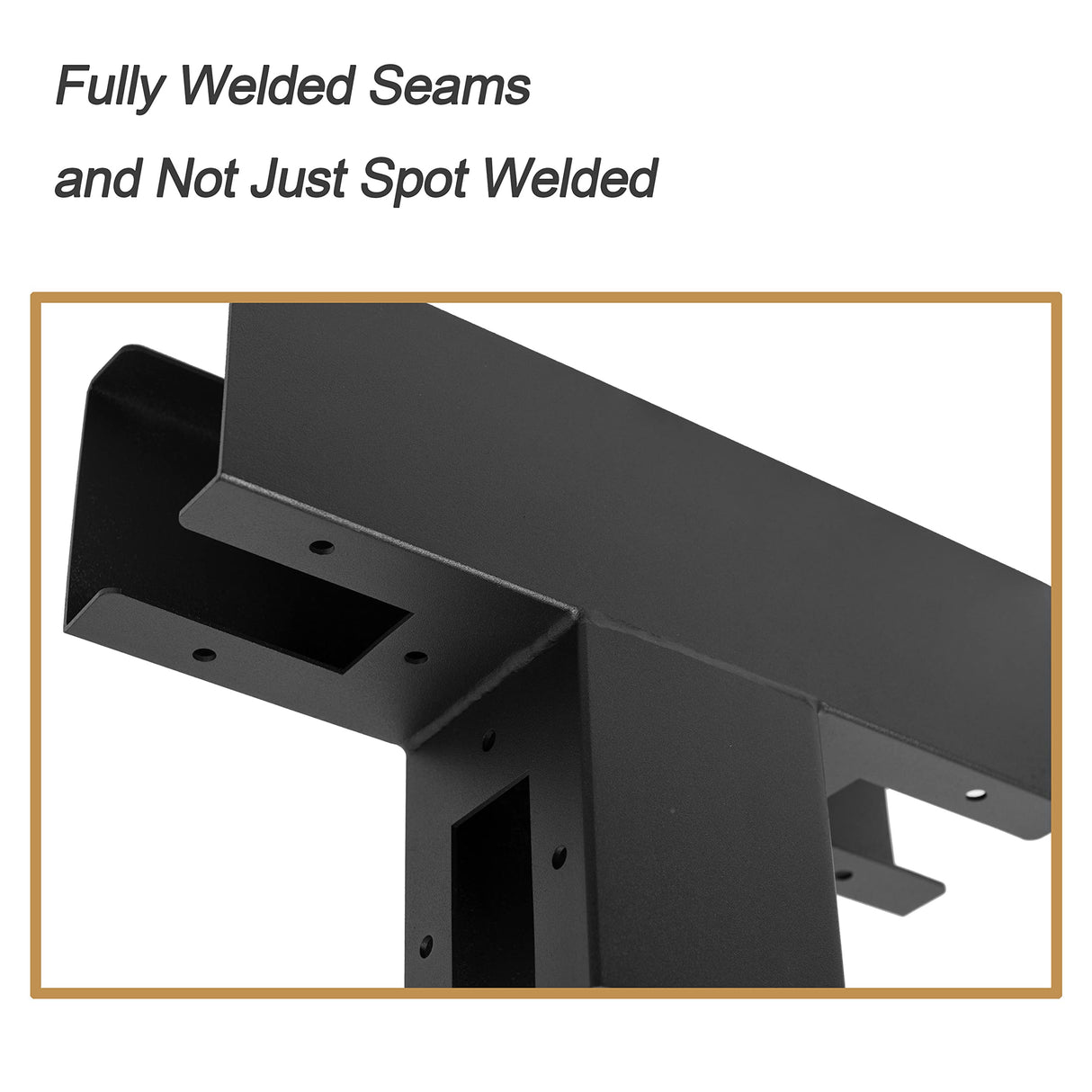 Meruzy Pergola Bracket Kit,3-Way Stainless Steel Pergola Elevated Wood Stand T Brackets & Post Base Brackets for 4" x 4" (Actual 3.5" x 3.5") Wood Beams Lumber Meruzy