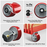 LONGRUNFORU 6" x 2" Polyurethane on cast Iron Wheel, Roller Bearing-1/2" Bore, Set of 4 Heavy Duty Caster Wheels with 4800 lbs Capacity (4 Pack) LONGRUNFORU