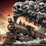 GXGLLPZBY Diamond Art Kits for Adults, Steam Strain Diamond Painting Kits for Beginners, 5D DIY Skull Paint by Diamond,Full Round Drill Diamond Dot Gem Art Home Wall Decor 13.78x13.78in GXGLLPZBY