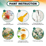 2 Pack Paint by Numbers Kit for Adults Beginner, Boho Green Plant Adult Paint by Number Kits on Canvas, DIY Acrylic Number Painting for Adults for Home Wall Decor Gift 16x20 Inch Possoco