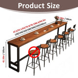Farmhouse Modern Solid Wood Bar Table Set - Industrial Dining Room Bar Table, Rectangle Counter Height Dining Table Long Table for Kitchen Coffee Shop,No Stool(70.9" L x 15.7" W x 41.3" H) Fakednss