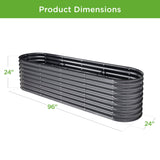 Best Choice Products 8x2x2ft Metal Raised Garden Bed, Oval Outdoor Deep Root Planter Box for Vegetables, Herbs w/ 4 Support Bars, 215 Gal Capacity - Charcoal Best Choice Products