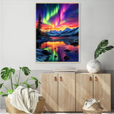 YarnWhimsy Aurora Diamond Art Kits for Adults,Landscape Diamond Painting Kits for Adults Beginners,Mountain 5D Diamond Painting with Round Gem Art Kits for Gift Home Wall Decor 12x16 Inch YarnWhimsy