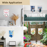 Anjetan 8 Pcs Sublimation Blank Banners, 11.8×17.7in Waterproof Canvas Custom Banners with Wood Sticks/Hanging Ropes/Traceless Nails, Paintable White Banner Signs for Indoor Outdoor Display Anjetan