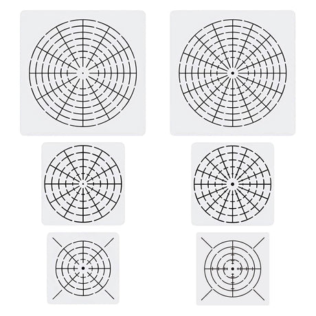 YKW 6 Pack Circle Mandala Stencils Templates, 7/9/11 Inch Reusable Drawing Tools, Mandala Dotting Templates for Rock Painting, Canvas, Wood Art Projects, DIY Craft Supplies YKW