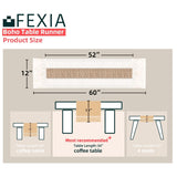 FEXIA Boho Table Runner with Tassels 60 Inches Long Thanksgiving Farmhouse Rustic Cream & Brown Macrame Table Runner for Home Dining Bedroom Bridal Shower Decor(12x60 Inches) FEXIA