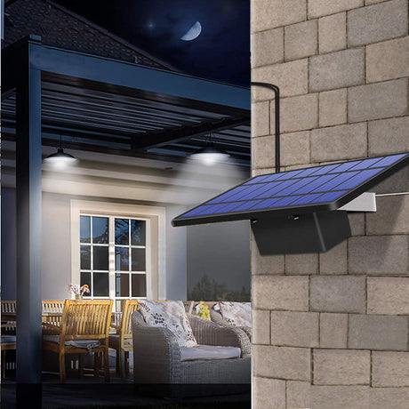 ABZXT Solar Pendant Lights Upgraded Double Bulb Lights IP65 Waterproof Dusk to Dawn Auto Lamp with Remote Controller for Outdoor Shed Barn Chicken Coop Bullpen Pig Pen Stables Tents etc(Dual Lamp) ABZXT