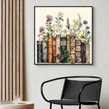 Yezavesu Book Diamond Art Kits for Adults, Book Flower Diamond Painting Kit for Beginners, 5D DIY Round Full Drill Painting with Gem Art Craft Kits for Home Wall Decor 14x14 Inch Yezavesu