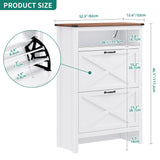 YITAHOME Shoe Cabinet with 2 Flip Drawers, Entryway Shoe Storage Cabinet with Open Shelves and Led Light, Free Standing Hidden Shoe Rack Storage Organizer for Entryway/Hallway/Closet, White YITAHOME