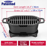 IronMaster Mini 100% Cast Iron Hibachi Grill, Tabletop Small Portable Charcoal Grill for Outdoor Camping, Japanese BBQ Grill Grate Surface 11" x 6.7 " IronMaster