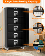 GarveeHome Metal Storage Cabinet 72" H with Wheels, Steel Tool Cabinet with Lock and 4 Adjustable Shelves and Lockable Rolling,Storage Organization for Home,Garage,Office GarveeHome