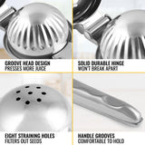 Zulay Kitchen Lemon Squeezer Stainless Steel - Premium Quality, Heavy Duty Solid Metal Squeezer Bowl - Large Manual Citrus Press Juicer and Lime Squeezer Stainless Steel Zulay Kitchen