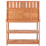 ACQCA 65" Large Outdoor Potting Bench Table,Wooden Patio Workstation with 4 Storage Shelves and Side Hook for Garden,Greenhouse,Backyard,Natural ACQCA