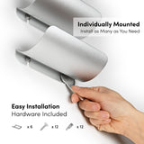 xympo Wall Mounted Wine Rack Set – 6-Piece Aluminum Bottle Holders with Non-Slip Cork Pads for Secure Storage xympo