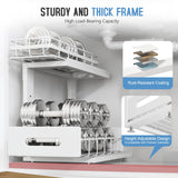 Biboraya 2 Pack Under Sink Organizer with Smooth Ball Bearing Slides,2-Tier Pull Out Cabinet Storage,Slide Out Drawers for Bathroom&Kitchen,Under Sink Shelf,Rust-resistant Coating,Height Adjustable Biboraya