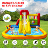 Hongcoral Bounce House Inflatable Water Slide for Kids, Water Park With Splash Pool, Double Cannon, 2 Climbing Walls, Obstacles, Blow Up Jumping Castle With Blower Hongcoral