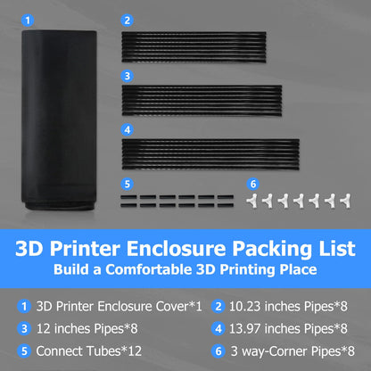 3D Printer Enclosure, 3D Printer Cover Protective 35.43 * 27.55 * 29.53" Constant Temperature Fireproof Dustproof Noise Reduction Tent for Ender 5 Pro/5 Plus/CR-10/10S/10S PRO/10 Mini/CR-X/CR - WoodArtSupply