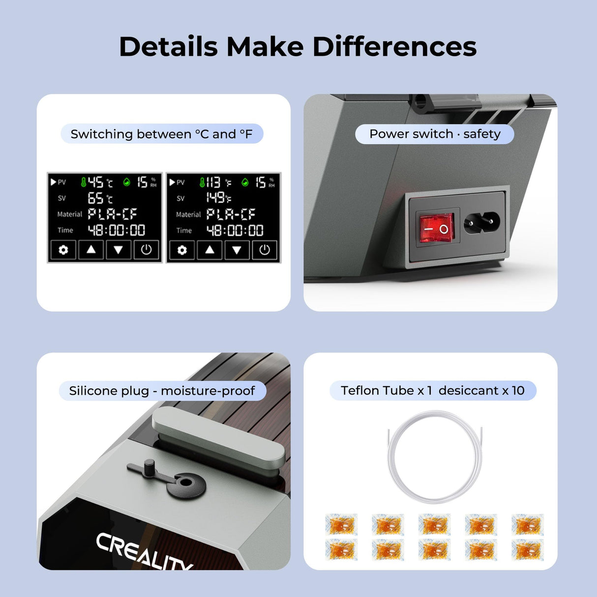 2025 Official Space Pi Filament Dryer Upgrade, 3D Printer Filament Dry Box with 360° PTC Fast Heating, 3.7'' LCD Touch Screen, One Key Set Filament dehydrator Fits 1.75/2.85mm PLA PETG ABS YOOPAI