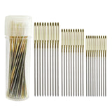 Zhenqing 30-Pack Gold-Tipped Large Eye Embroidery Needles with Round Heads - 10 Each of Sizes 22, 24, 26 for Cross Stitch, Sewing, Quilting & Crafting（67503） Zhenqing