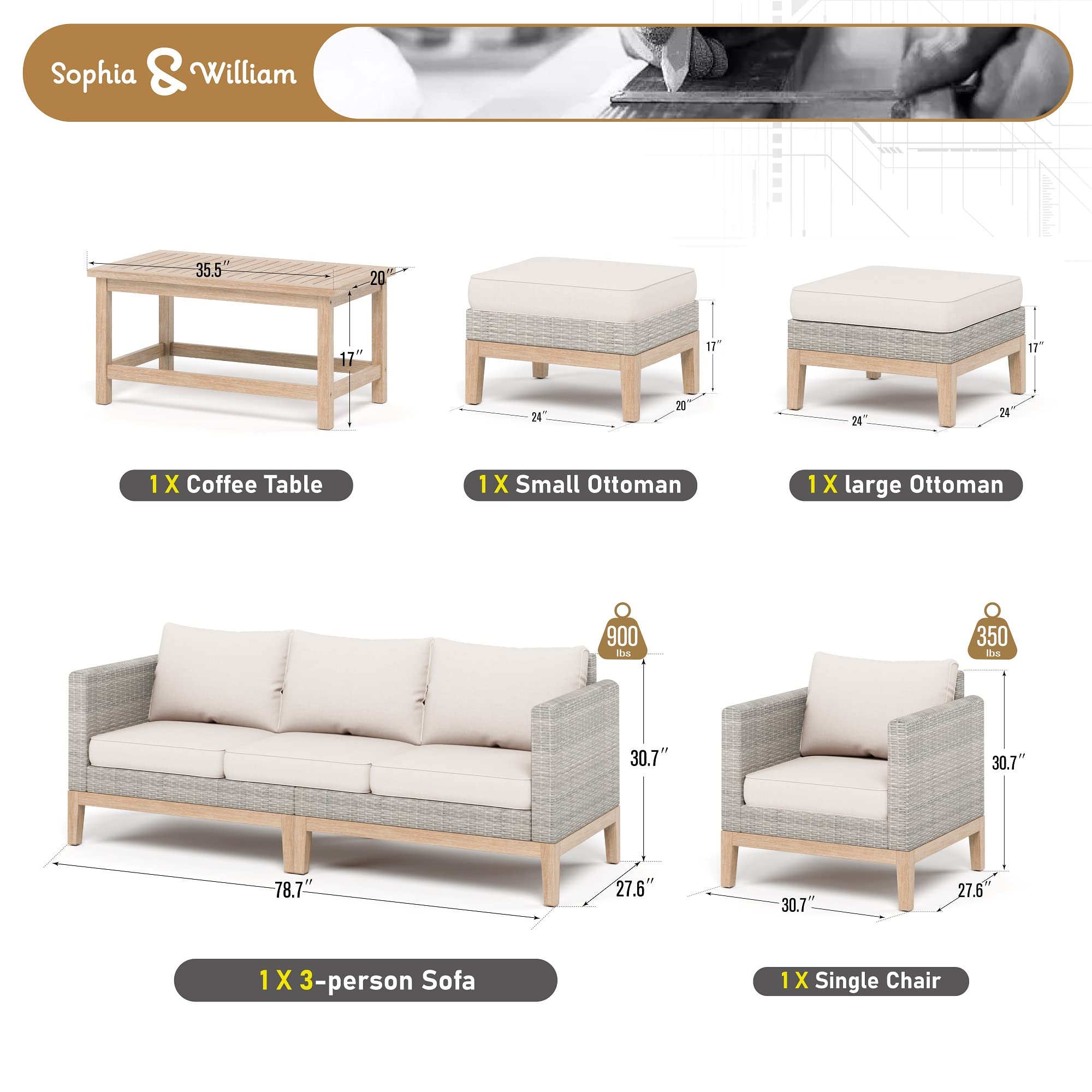 Sophia & William Patio Conversation Set - Thumbnail 2