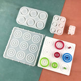 Surakey 4 Pieces Resin Board Game Silicone Mold White Epoxy Puzzle Chess Casting Mold Parent-Child Game Chess Making Tool DIY Table Game Handicrafts Gift for Home Decor Surakey