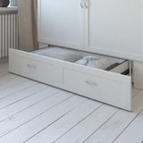 AFI Hamilton Queen Murphy Bed Chest with Mattress, Storage, and Built-in Charger in White AFI