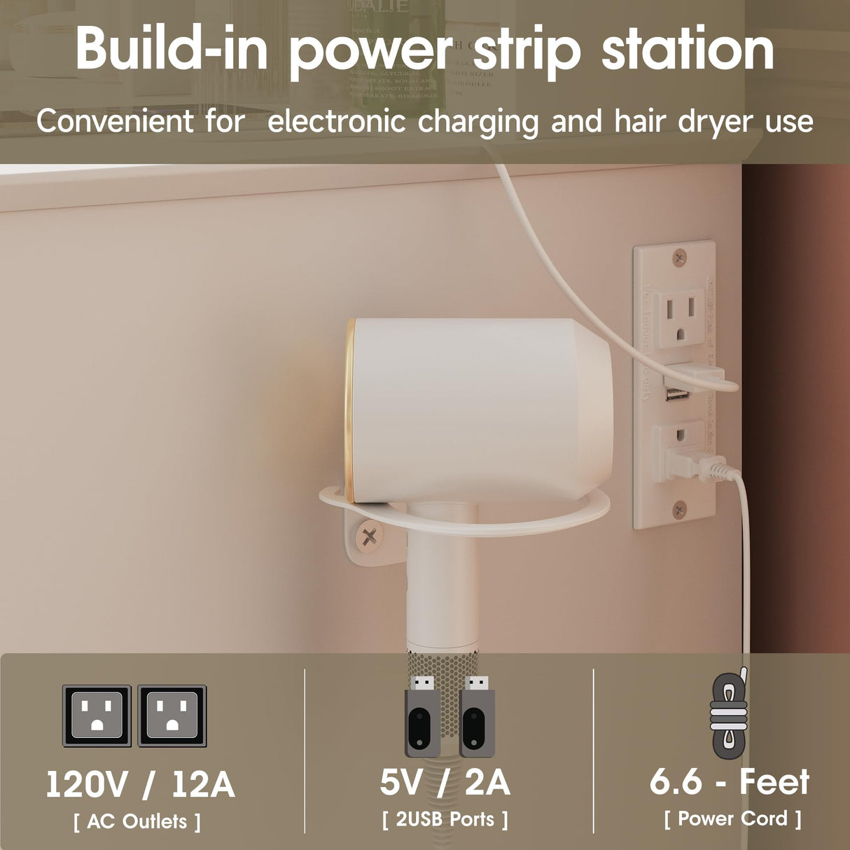 Maupvit 47.1" Makeup Vanity with Mirror and Lights,White Vanity Desk with Drawers and Shelves，Large Makeup Table with Glass Top，Bedroom Dressing Table Maupvit