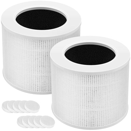 Core Mini Replacement Filter Compatible with LEVOIT Core Mini Air Purifier,Core Mini-P, 3-in-1 H13 Grade True HEPA Replacement Filter, Replace Part #Core Mini-RF, 2 Filter & 10 Fragrance Sponge Cabiclean