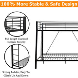 FUSVZ Metal Full XL Over Queen Bunk Beds for Adults and Teens, Modern Style Metal Bunk Bed Full XL Over Queen Size, Heavy-Duty Bunk Beds Frame with 2 Ladders for Kids Boys Girls Teens Adults (Black) FUSVZ