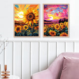 ZXQL 2 Pack Sunflower Paint by Numbers Kit for Adults Beginners, 16" W x 20 L Paint by Numbers for Adults Rolled up Canvas for Painting Home Decor Creative Wall Art with Nice Gift Box ZXQL