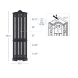 BELLEZE Lighted 3-Side Glass Display Curio Cabinet w/Tempered Glass Doors and Shelves, Curved Wood Corner Cabinet with Bulb, Corner Storage Rack for Living Room and Kitchen (Black) BELLEZE